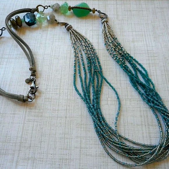 SILPADA Vintage Necklace Sterling Chalcedony Multi Stone Seed Bead Necklace - Picture 1 of 13